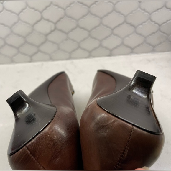 PRADA - vintage brown kitten heel pointed toe shoes - Picture 5 of 6